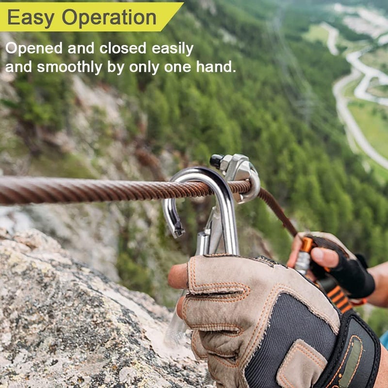 CAIDMOS 5PCS 3.15in Large Carabiner Clip, Stainless Steel Carabiner Heavy Duty, Spring Snap Hook, Locking Climbing Caribiners Clips for Gym, Plant Hanging, Outdoor Camping, Hiking. 600 lbs - Image 3
